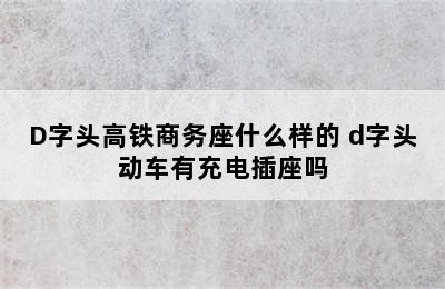 D字头高铁商务座什么样的 d字头动车有充电插座吗